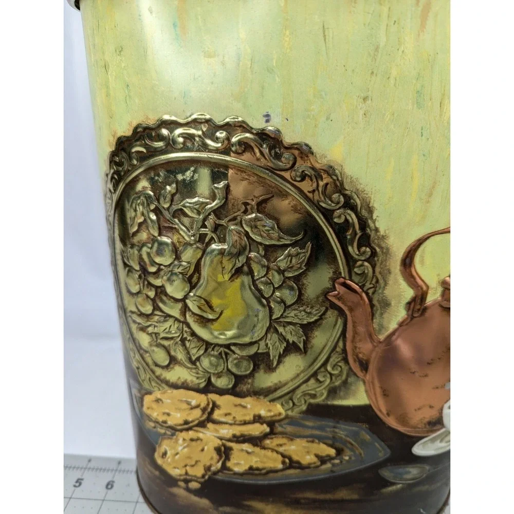 Weibro Trash Can Tea Time and Cookies Metal